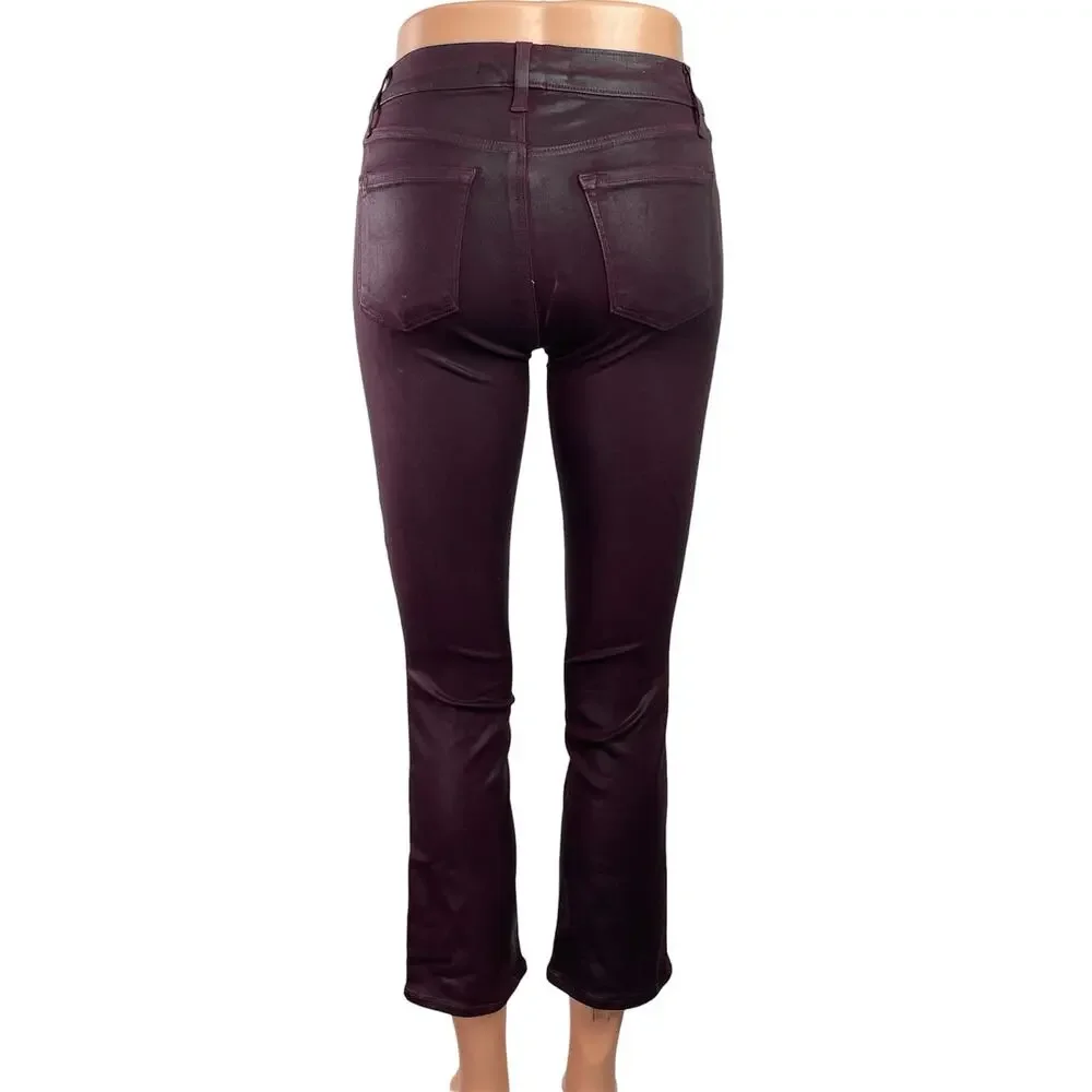 J Brand Maria Purple Faux Leather Metallic Skinny Leg Jeans Trousers Pants Sz S